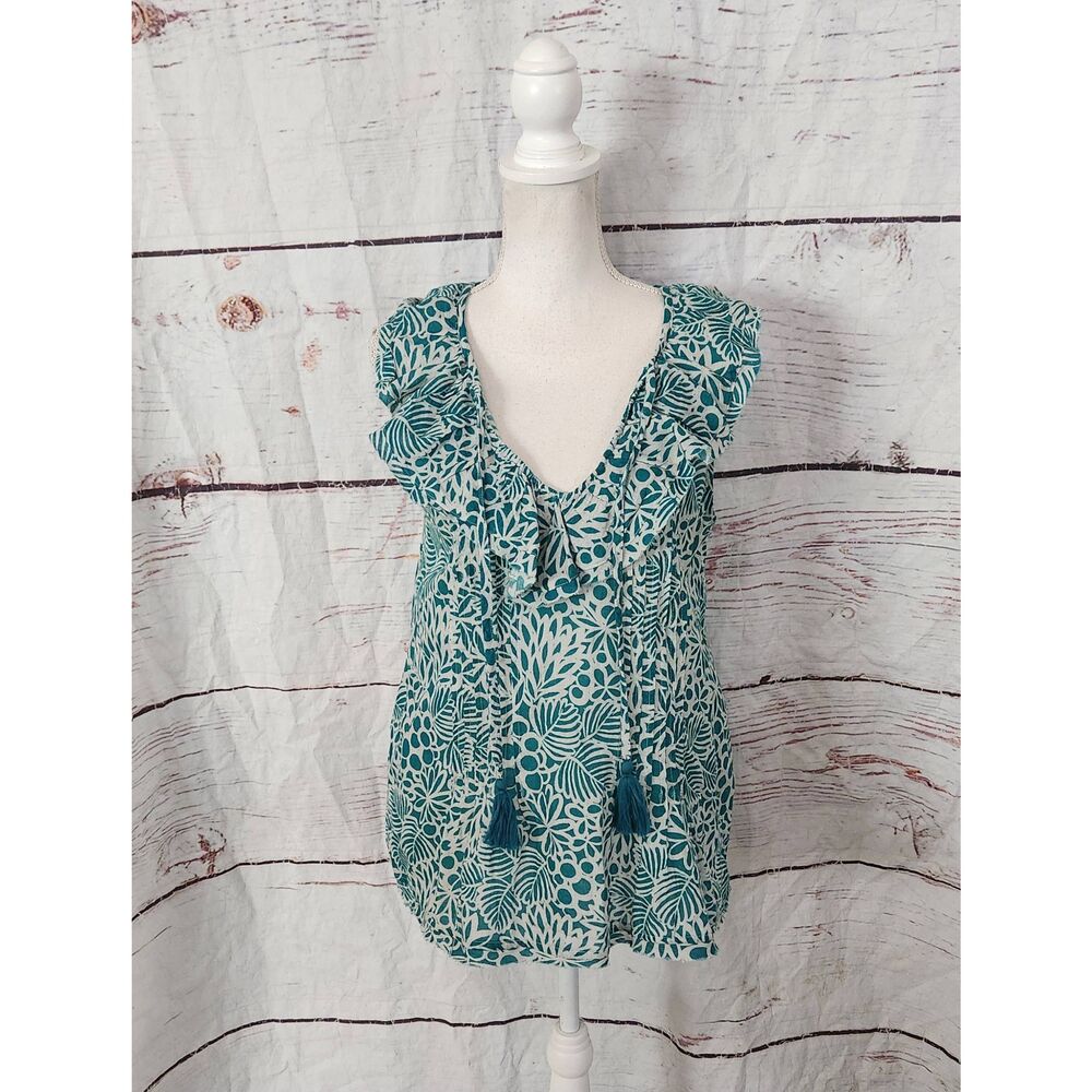 Sundance Leaf‎ Print Tassel Tie Tank Size XS